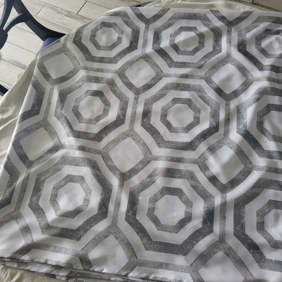 Octagon Blocks Shower Curtain White / Gray 72" × 72" - Picture 4 of 12